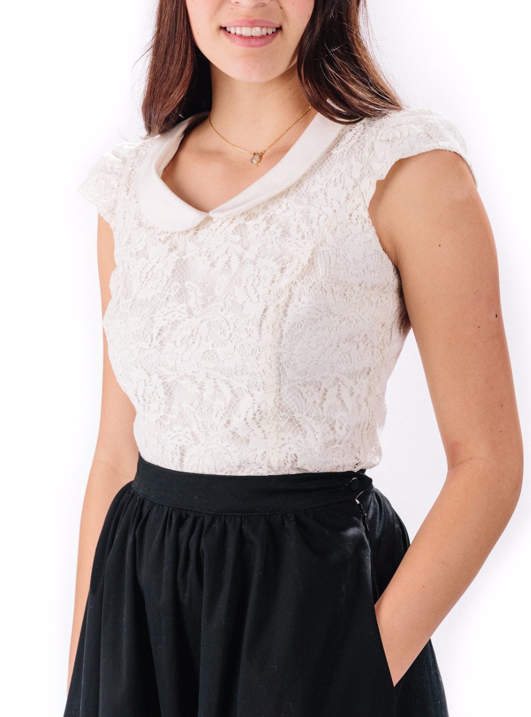 peter pan top in ivory